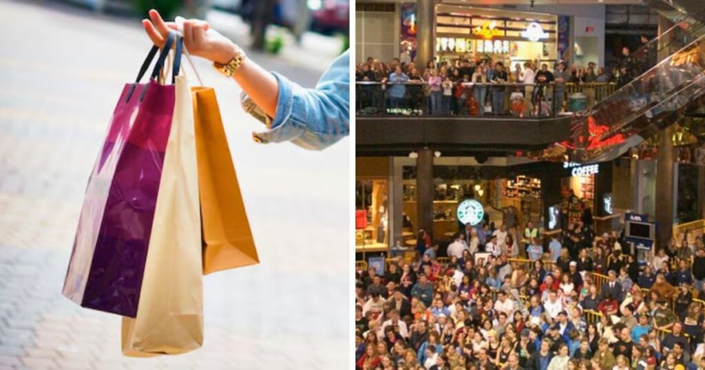 A shopper confronted a kid at the Mall of America (R) after witnessing spit fall from an upper-level balcony