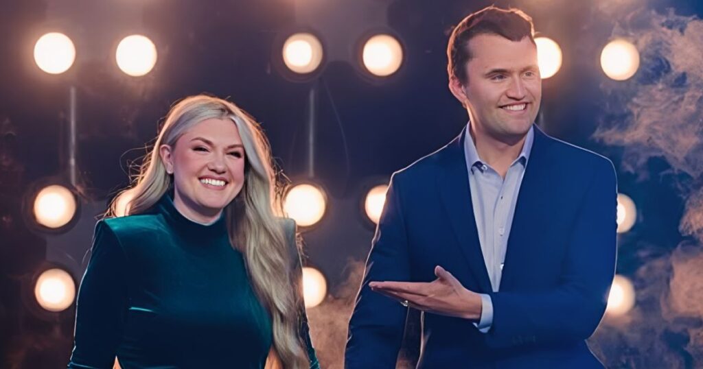 Charlie Kirk and Erika Kirk on stage together, months before his assassination