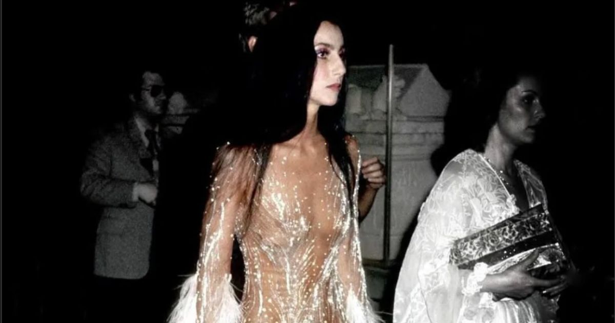 Cher in her naked dress at the Met Gala in the 1970s