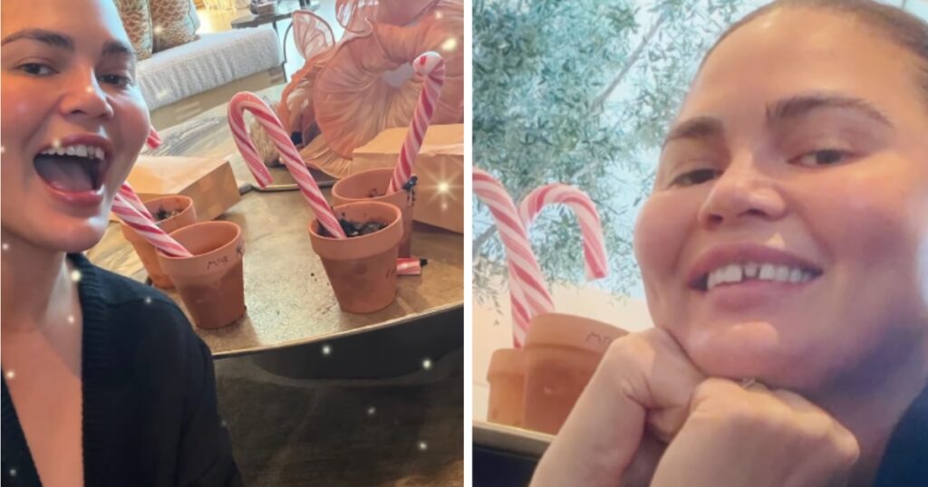 Chrissy Teigen shared a glimpse of her Christmas gone wrong.