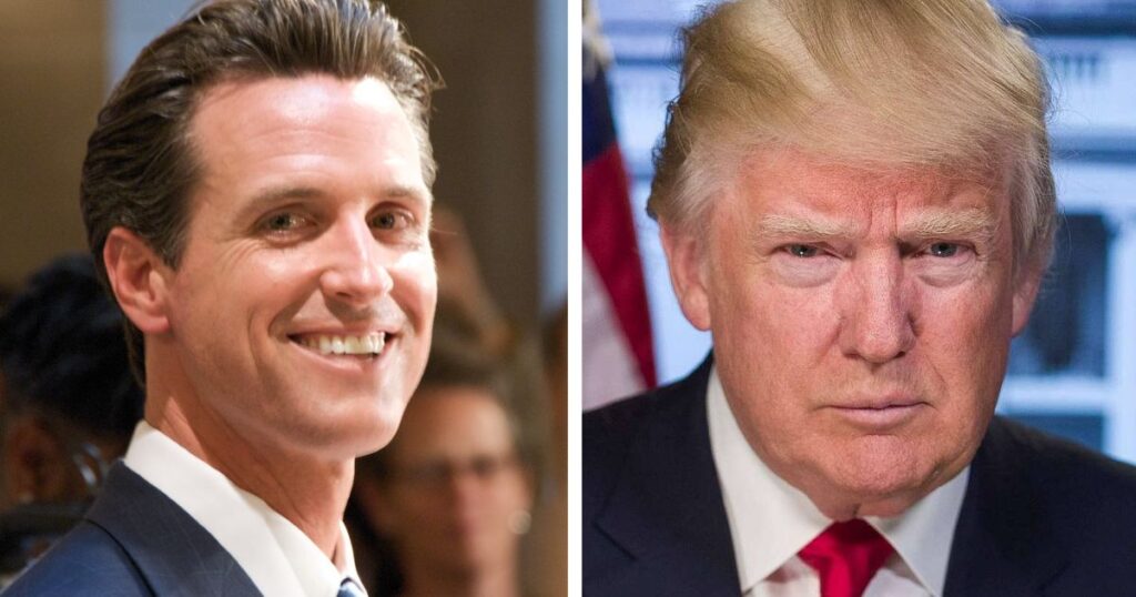 Gavin Newsom frames tongue-lashing bio for Donald Trump on White House’s Wall of Fame