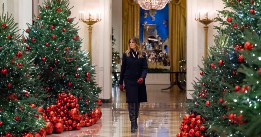 Melania Trump goes all in with Christmas arrangements in an attempt to outrun her controversial comment