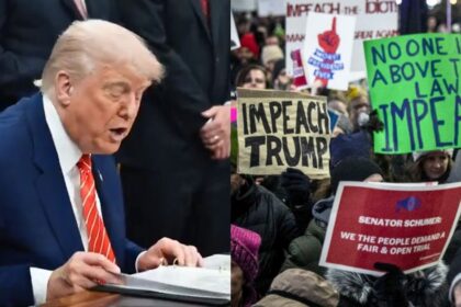 Demonstrators debate accountability and politics as impeachment talk resurfaces around President Donald Trump