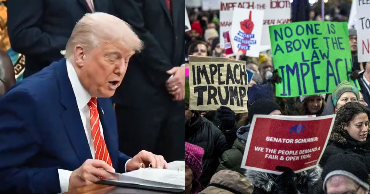 Demonstrators debate accountability and politics as impeachment talk resurfaces around President Donald Trump