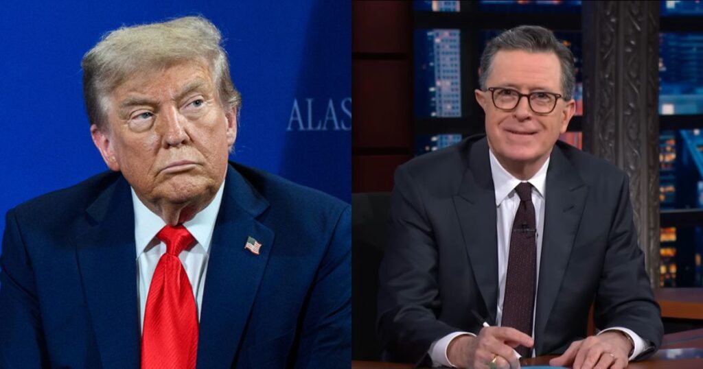 Donald Trump and Stephen Colbert