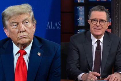 Donald Trump and Stephen Colbert