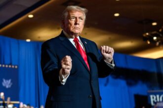 Donald Trump on stage