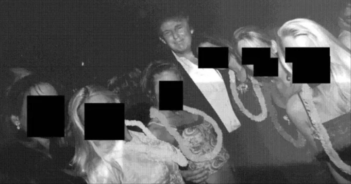 Donald Trump with unidentified women from Epstein files release.