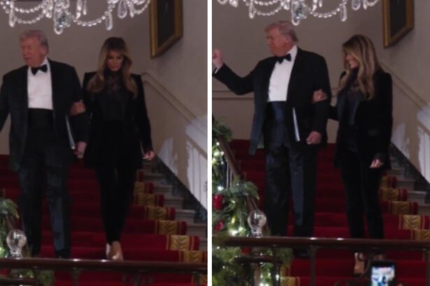 Donald and Melania Trump at the ball.