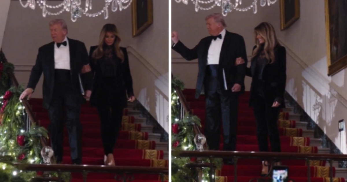 Donald and Melania Trump at the ball.