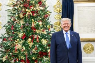 Donald Trump is Christmas ready and how.