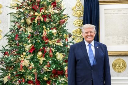Donald Trump is Christmas ready and how.