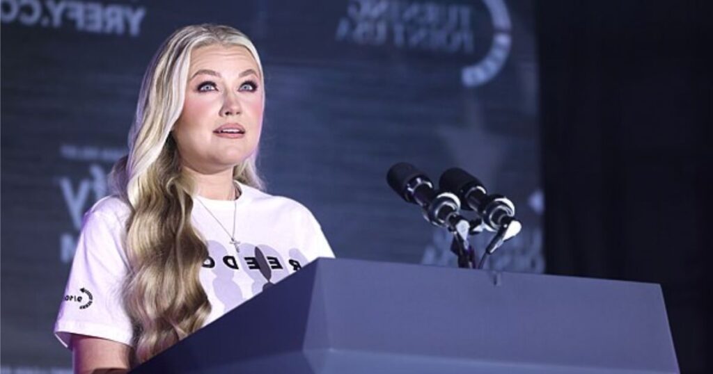 Erika Kirk snaps amid interview addressing conspiracy theories