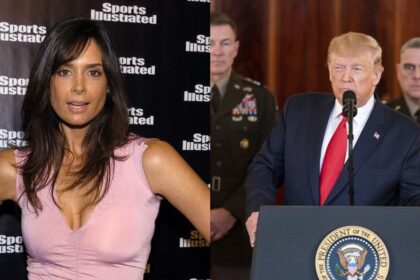 Former sports illustrated swimsuit model Stacey Williams reveals details about alleged Trump Tower incident While dating Jeffrey Epstein. (left- @KatSenseni70503|X.com) and (right- Trump White House Archived- via Flickr).