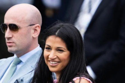 Former political advisor and media personality Katie Miller and her husband Stephen Miller in 2020. (@Daractenus|X.com).