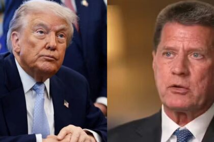 Fred Trump III says President Trump’s casual slur toward Tim Walz governor was deeply hurtful. (left- @pr0ud_americans|X.com) and (right- Heute.at).