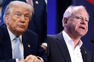 Governor Tim Walz has a stark response to Trump's casual slur against him in his Thanksgiving Truth Social post (left- @pr0ud_americans|X.com) and ( right- by Gage Skidmore, Flickr).