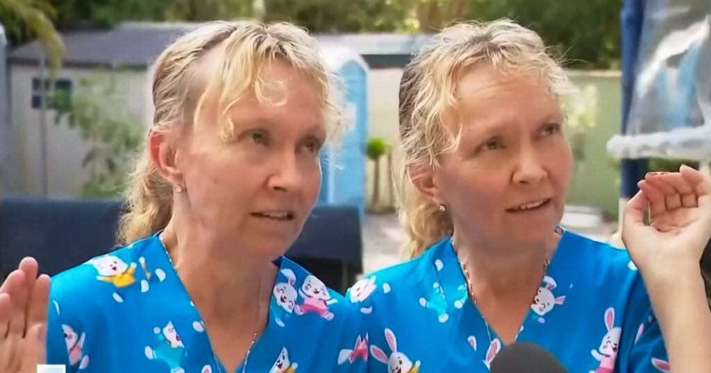Identical twins Brigitte and Paula Powers
