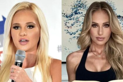 Journalist and TV host Tomi Lahren's shocking new look has the internet buzzing. (@MicahTheModest|X.com).