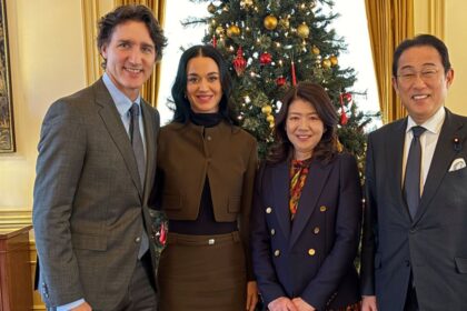 Justin Trudeau’s plus one in Japan was the usual suspect, Katy Perry.