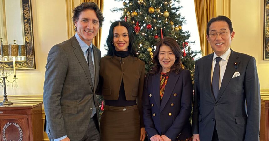 Justin Trudeau’s plus one in Japan was the usual suspect, Katy Perry.