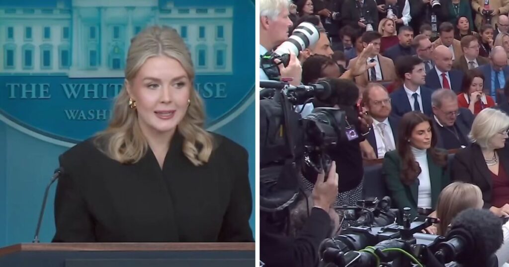 Karoline Leavitt reacted during a heated press exchange with a CNN reporter at the White House