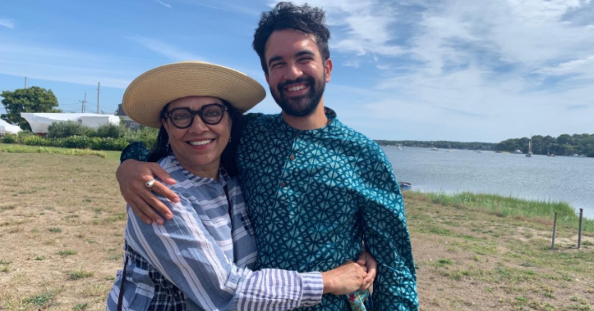 Mira Nair with son Zohran Mamdani.