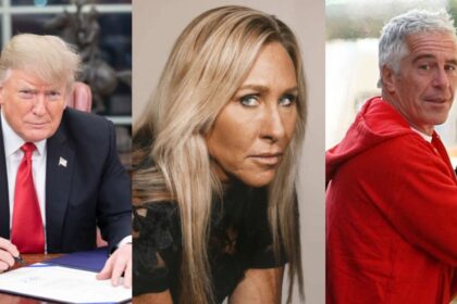 Marjorie Taylor Greene ended her relationship with Trump and distanced herself from the Republican Party following serious disagreements tied to Epstein. (left- dig.watch) (middle- @@jdice03|X.com) and (right- heute.at).