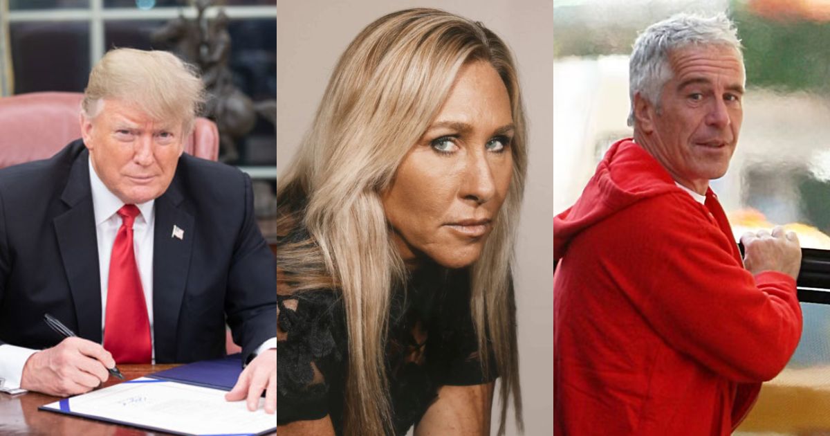 Marjorie Taylor Greene ended her relationship with Trump and distanced herself from the Republican Party following serious disagreements tied to Epstein. (left- dig.watch) (middle- @@jdice03|X.com) and (right- heute.at).