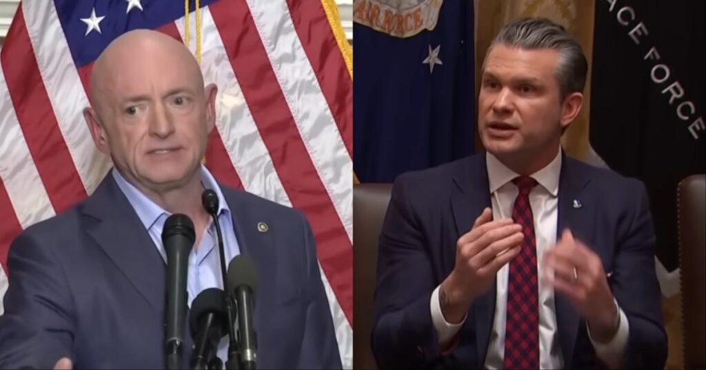 Mark Kelly and Pete Hegseth