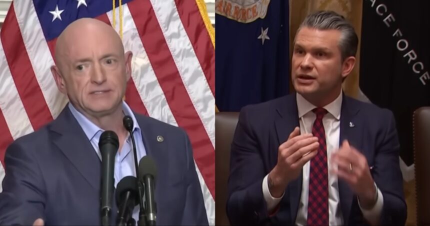 Mark Kelly and Pete Hegseth