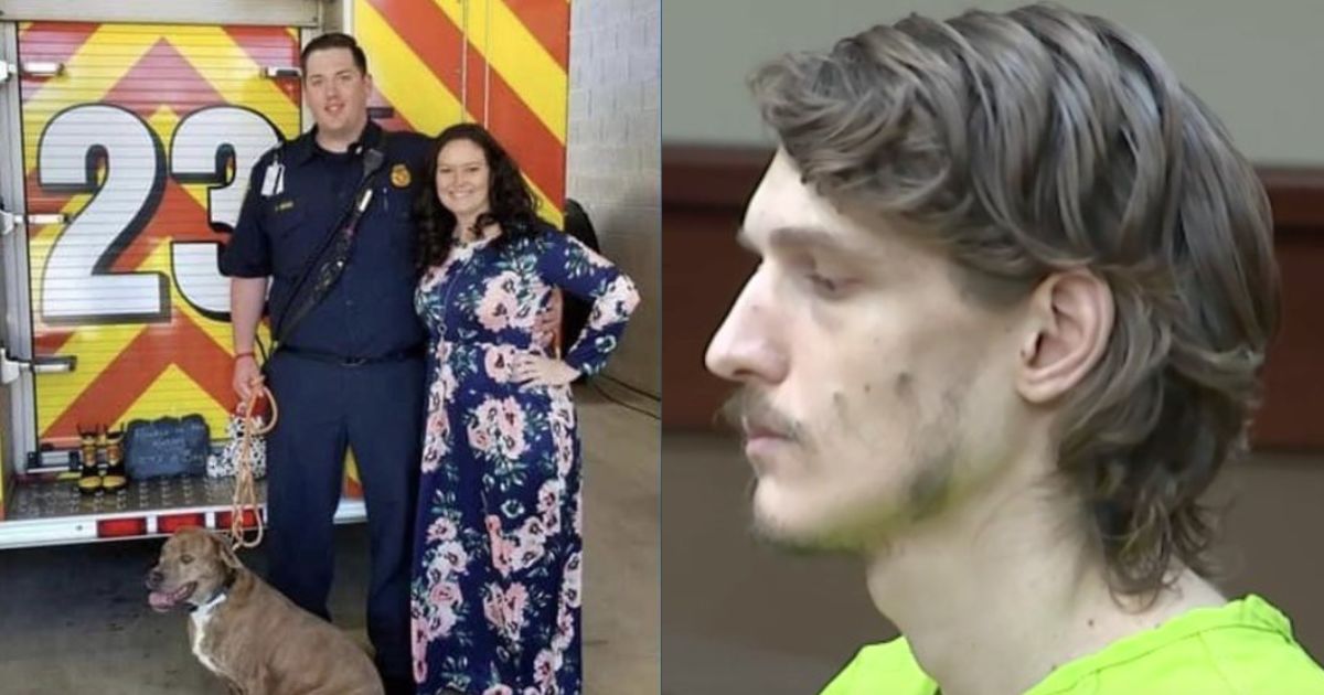 Matthew Scott Lanz has been found guilty of murdering a Georgia firefighter and his wife, leaving behind their young son. (Left: @BillyGoldfeder | X.com, Right: @LawCrimeNetwork | X.com).