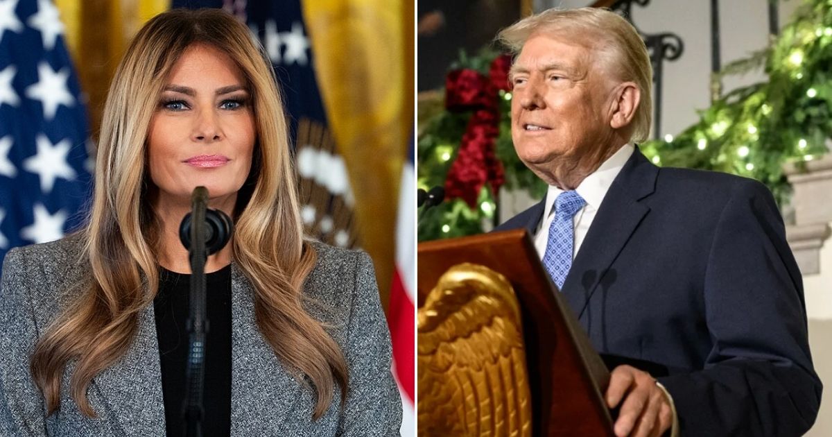 Melania Trump's blank stare while Donald Trump talks