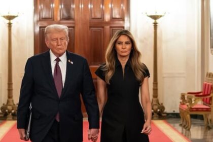 Donald and Melania Trump at The White House.