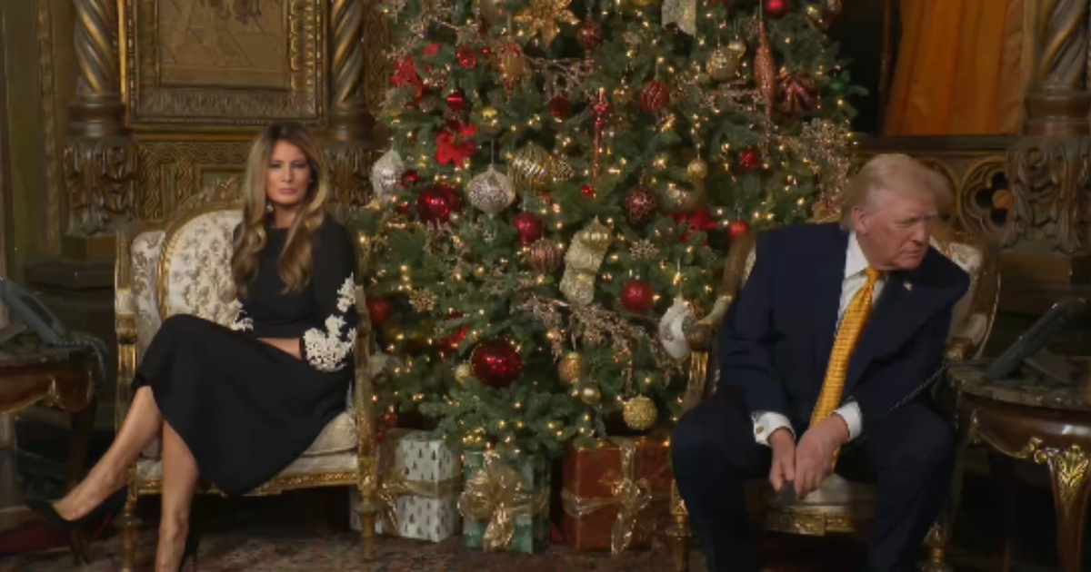 Melania and Donald Trump at NORAD’s annual Santa-tracking tradition.