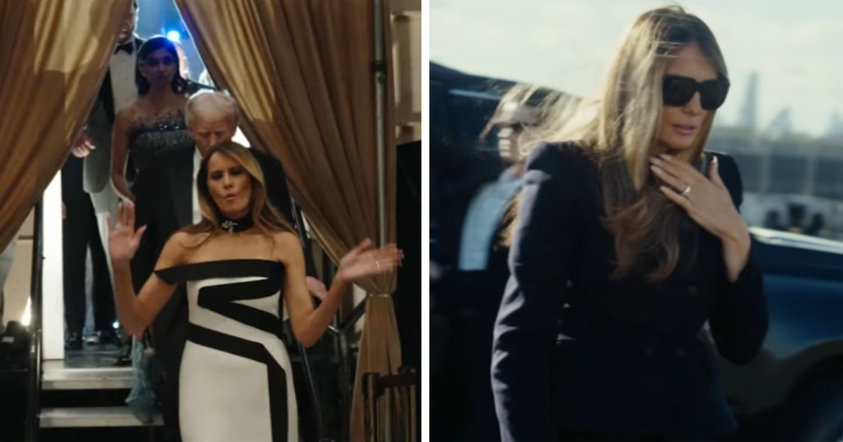 Melania Trump and Donald Trump in a still from her documentary