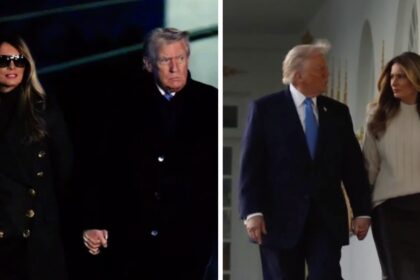 Melania and Donald Trump pictured together.