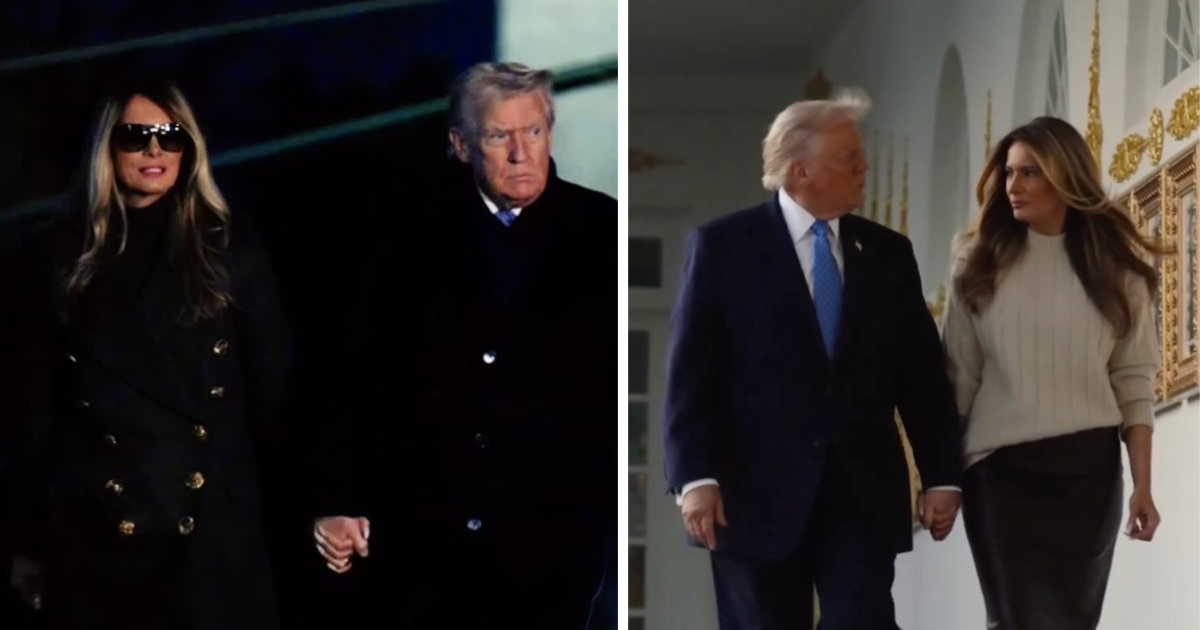 Melania and Donald Trump pictured together.