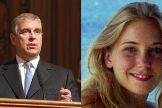 No further police action for former Prince Andrew after review of claims involving late Virginia Giuffre. (left- by Titanic Belfast- via Flickr) and ( right- @AmberWoods100|X.com).