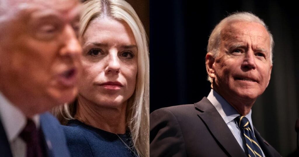 Pam Bondi attributes Joe Biden's work to Donald Trump