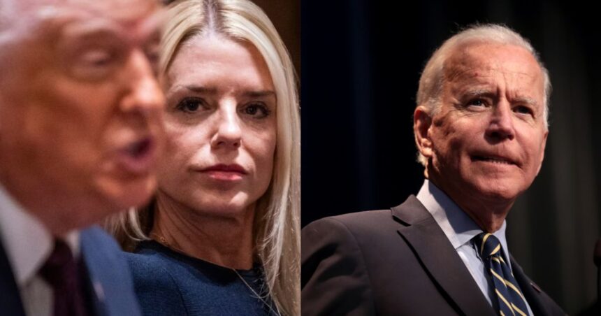Pam Bondi attributes Joe Biden's work to Donald Trump