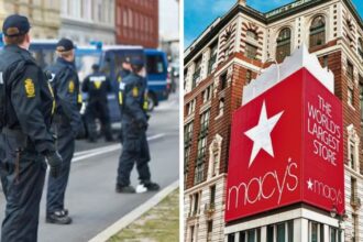 Police have secured the scene after an unprovoked stabbing inside Macy’s Herald Square during peak holiday crowds