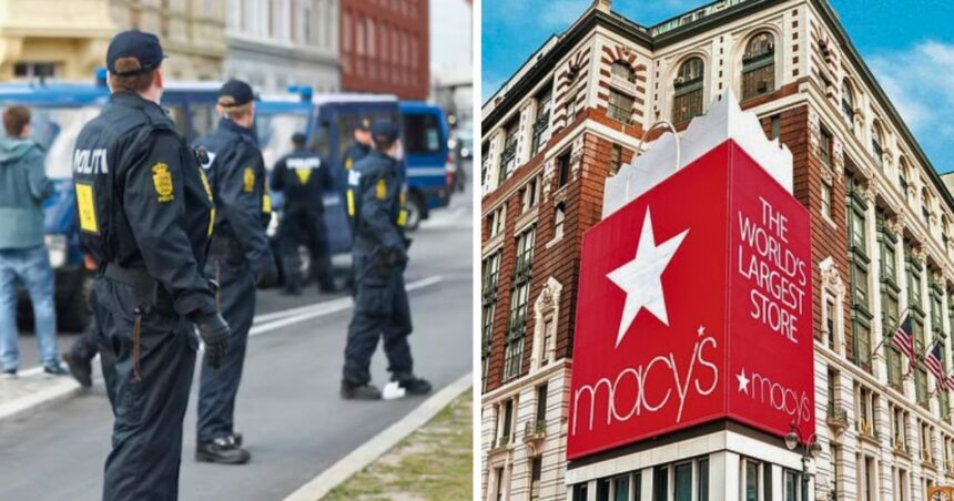 Police have secured the scene after an unprovoked stabbing inside Macy’s Herald Square during peak holiday crowds