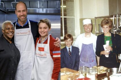Prince George With Prince William and Prince William With His Mother Princess Diana