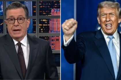 Stephen Colbert would slip into Donald Trump's shoes for a day.