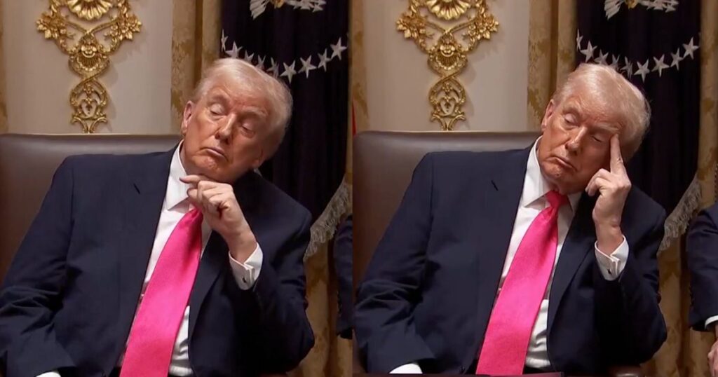Donald Trump mocked for falling asleep in a meeting