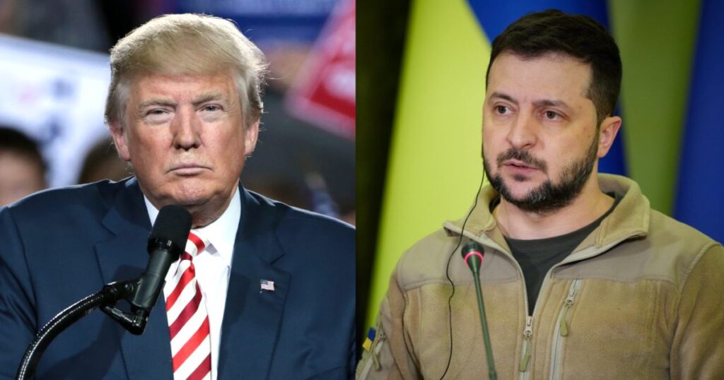 Donald Trump and Volodymyr Zelensky