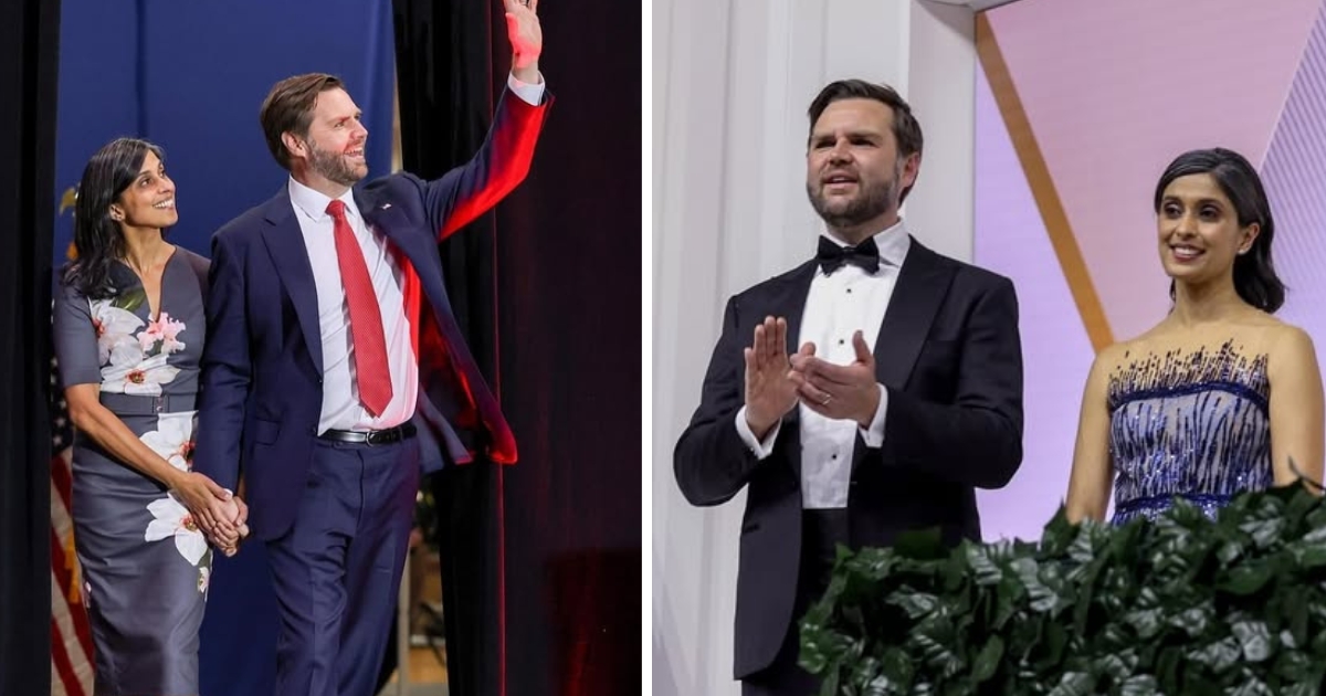 Usha Vance photographed with husband JD Vance.