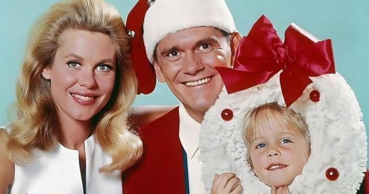 Elizabeth Montgomery, Darrin Stephens and Erin Murphy in the comedy series Bewitched