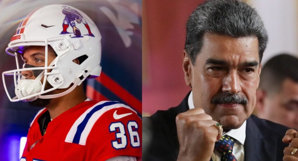 New England Patriots kicker Andy Borregales and Venezuelan dictator Nicolás Maduro